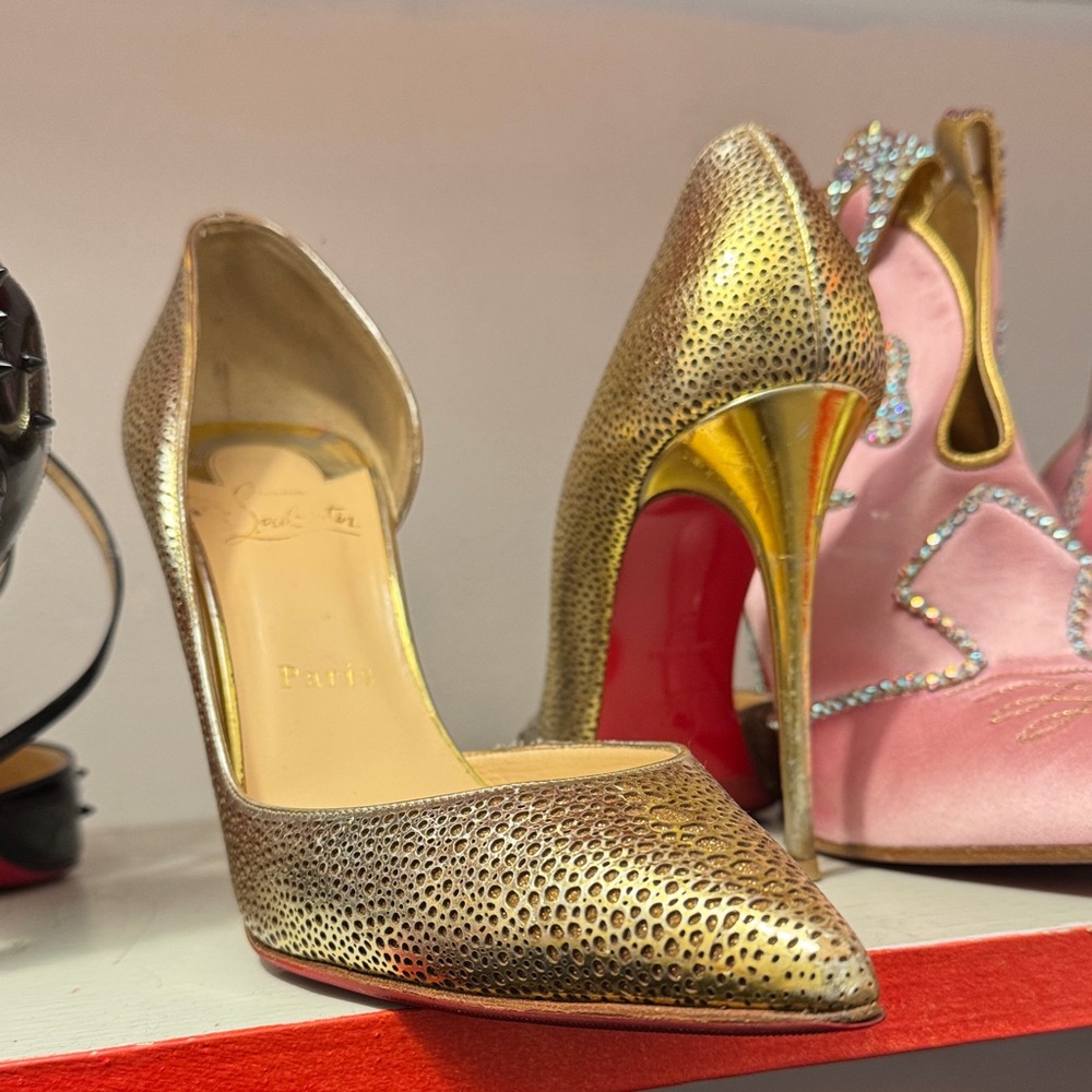 Gold Stiletto Heels louboutin